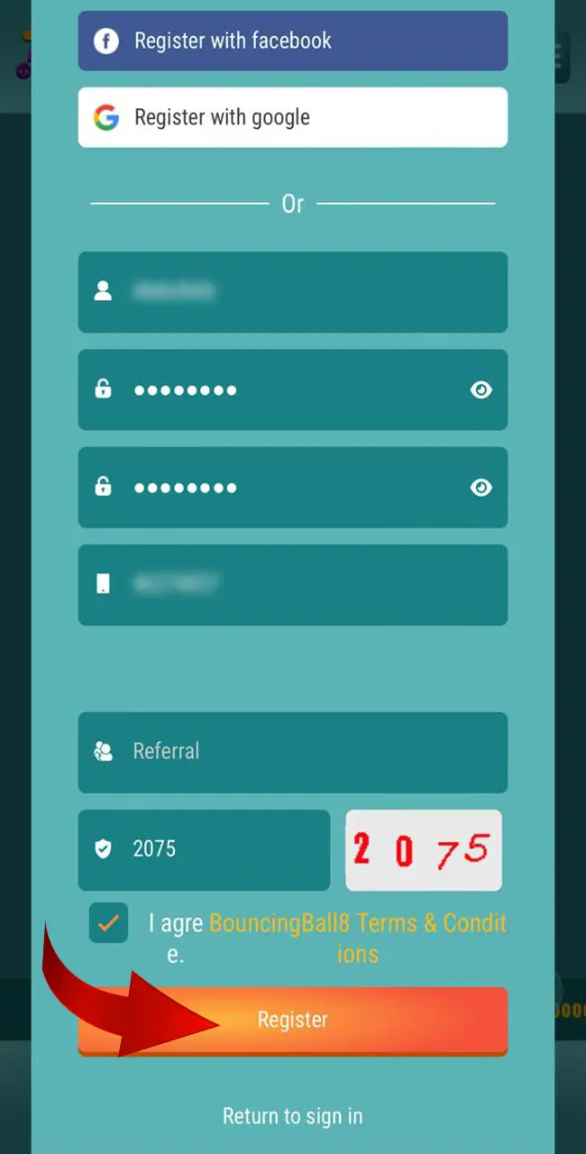Recheck entered data, complete the BouncingBall8 registration, claim the welcome bonus, and go to the sports or casino sections.