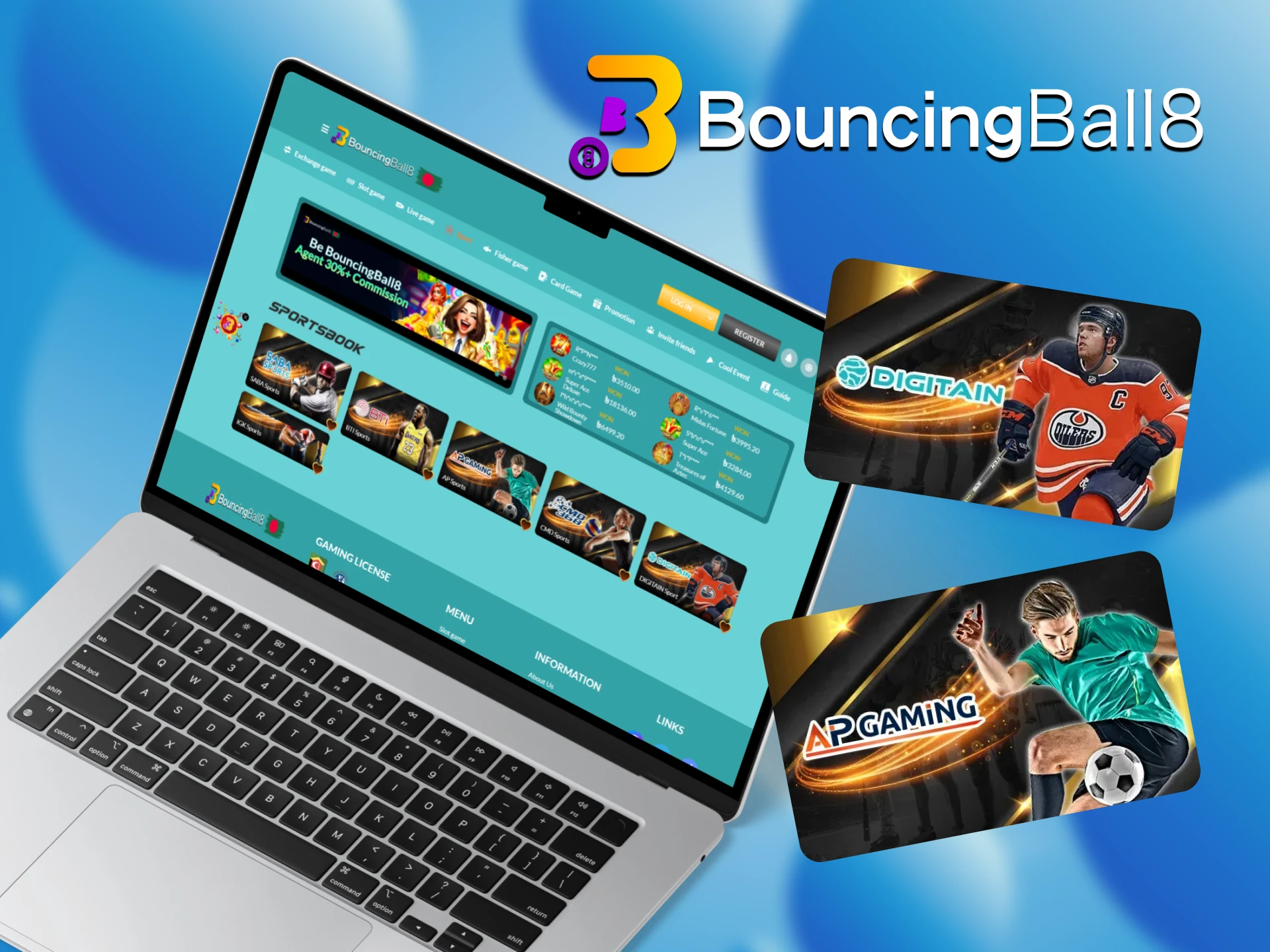 Check out all the betting options available at BouncingBall8.