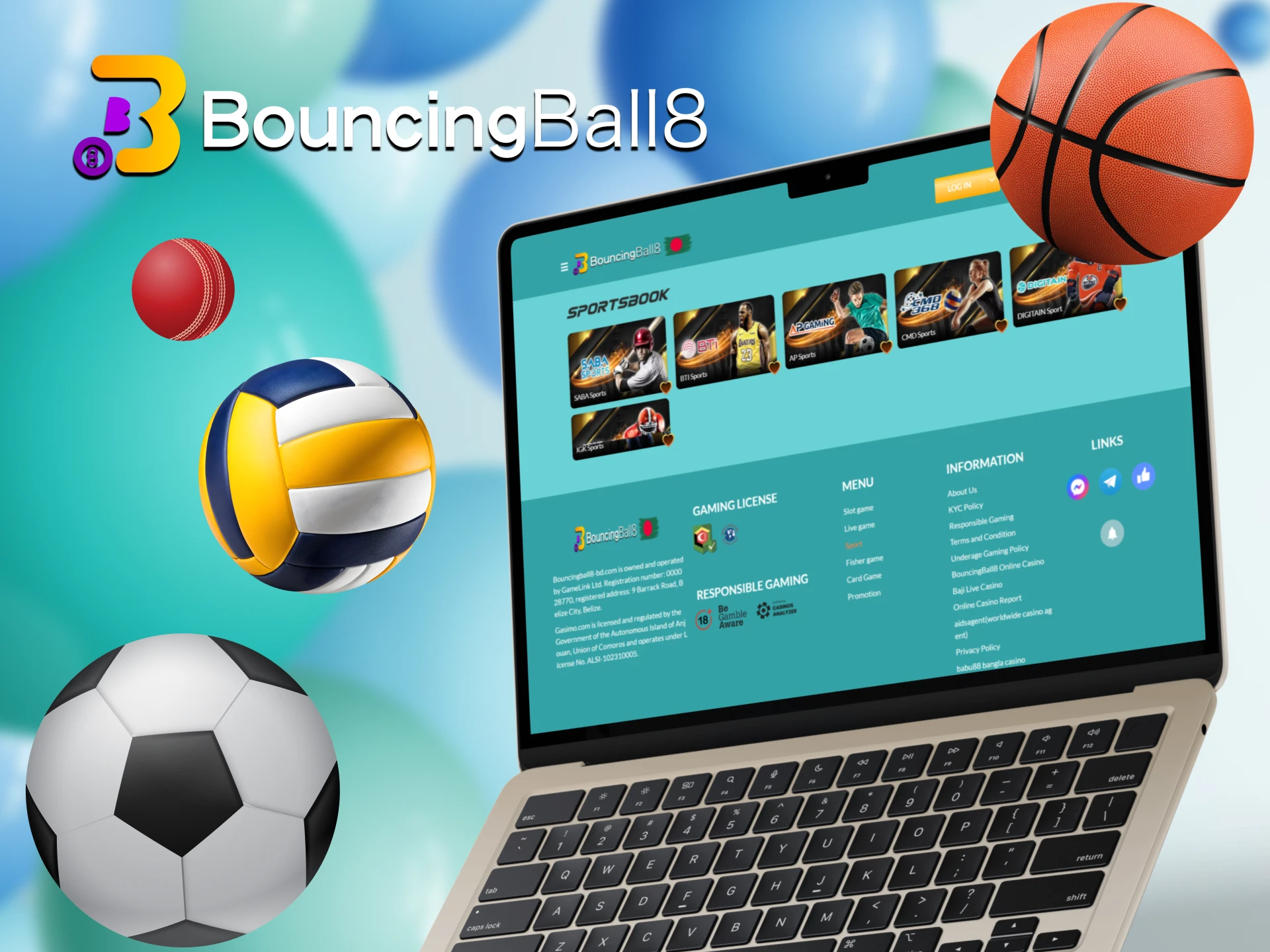 Place your bets on a variety of sports at BouncingBall8.